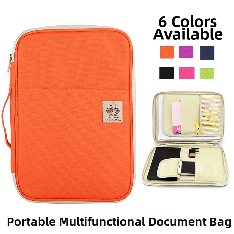 Водоустойчива чантичка от Oxford плат с цип – многофункционална унисекс чанта за документи и съхранение, 0,35 кг, печат на лого, възможност за персонализация