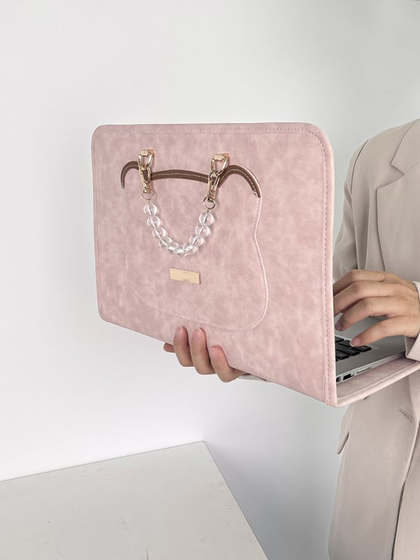 Futrola za laptop za žene, PU podstava, proljeće 2025, otporna na habanje i pogodna za pohranu, svjež i sladak stil, jednobojna