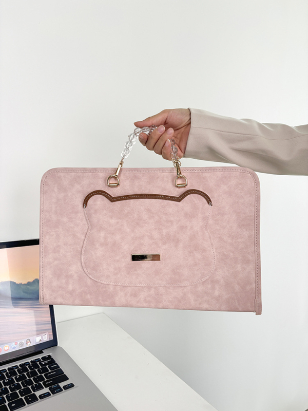 Θήκη προστασίας φορητού υπολογιστή για γυναίκες, PU επένδυση, Άνοιξη 2025, ανθεκτική στη φθορά και έτοιμη για αποθήκευση, φρέσκο και γλυκό στυλ, μονόχρωμη