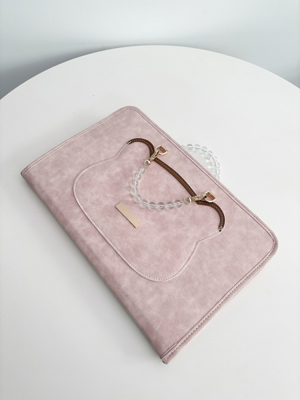 Θήκη προστασίας φορητού υπολογιστή για γυναίκες, PU επένδυση, Άνοιξη 2025, ανθεκτική στη φθορά και έτοιμη για αποθήκευση, φρέσκο και γλυκό στυλ, μονόχρωμη