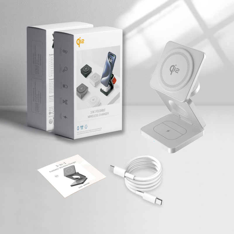 IW30 Pro Qi2 3-σε-1 μαγνητικός αναδιπλούμενος ασύρματος φορτιστής — PD 15W, 9V/2A
