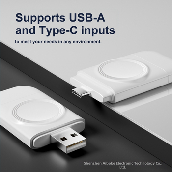 Φορητός μαγνητικός φορτιστής ρολογιών USB δύο σε ένα, συμβατός με Apple Watch, QC3.0, μαγνητική φόρτιση, 5V/1A, άμεση φόρτιση