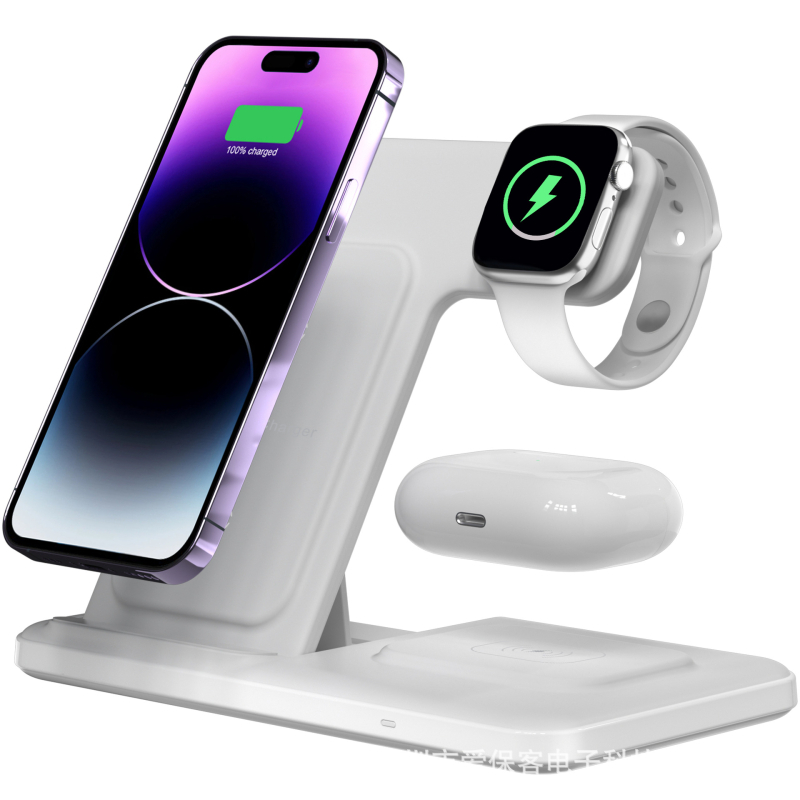 3-in-1 bezvadu lādētājs iPhone, Apple Watch un AirPods (15W ātra uzlāde, QC3.0, 9V/2A)