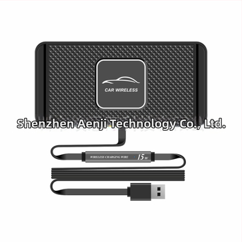 Безжично автомобилно зарядно с противохлъзгаща се отделение за съхранение, обновена версия без разглобяване, QC3.0, магнитно зареждане, 15W бързо зареждане, 2A изход