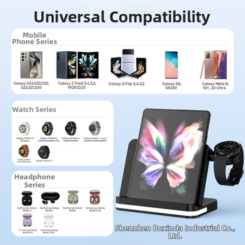 Αναδιπλούμενος ασύρματος φορτιστής 3-σε-1 για Samsung W23/W24, αποσπώμενος φορτιστής ρολογιού, γρήγορη φόρτιση