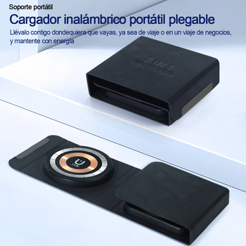 3-σε-1 Ασύρματος φορτιστής με μαγνητική φόρτιση για ακουστικά, ρολόι και κινητό τηλέφωνο (PD 15W)