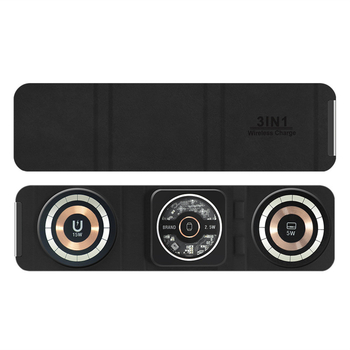 3-σε-1 Ασύρματος φορτιστής με μαγνητική φόρτιση για ακουστικά, ρολόι και κινητό τηλέφωνο (PD 15W)