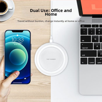 Ασύρματος φορτιστής για smartphones Apple και Huawei, επιτραπέζιος κυκλικός σχεδιασμός, 15W, QC3.0, μη μαγνητική φόρτιση