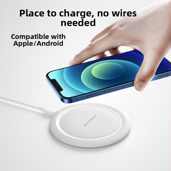 Ασύρματος φορτιστής για smartphones Apple και Huawei, επιτραπέζιος κυκλικός σχεδιασμός, 15W, QC3.0, μη μαγνητική φόρτιση