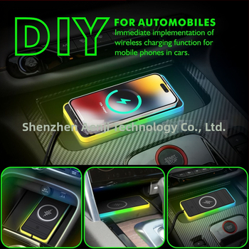 Pro Έκδοση Ασύρματης Θήκης Φορτιστή για Αυτοκίνητο και Σπίτι – 2-σε-1 Αντιολισθητικό Μαξιλάρι με Ρυθμιζόμενο RGB Φωτισμό Αναπνοής, QC3.0 Γρήγορη Φόρτιση, Έξοδος 15W