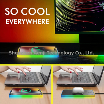 Pro Έκδοση Ασύρματης Θήκης Φορτιστή για Αυτοκίνητο και Σπίτι – 2-σε-1 Αντιολισθητικό Μαξιλάρι με Ρυθμιζόμενο RGB Φωτισμό Αναπνοής, QC3.0 Γρήγορη Φόρτιση, Έξοδος 15W