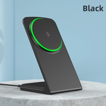 Μαγνητικός ασύρματος φορτιστής για iPhone με κάθετη βάση γραφείου, μέγιστη ισχύς 15W, έξοδος 9V/2A, QC3.0, CE/FCC/ROHS πιστοποιημένα