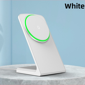 Μαγνητικός ασύρματος φορτιστής για iPhone με κάθετη βάση γραφείου, μέγιστη ισχύς 15W, έξοδος 9V/2A, QC3.0, CE/FCC/ROHS πιστοποιημένα