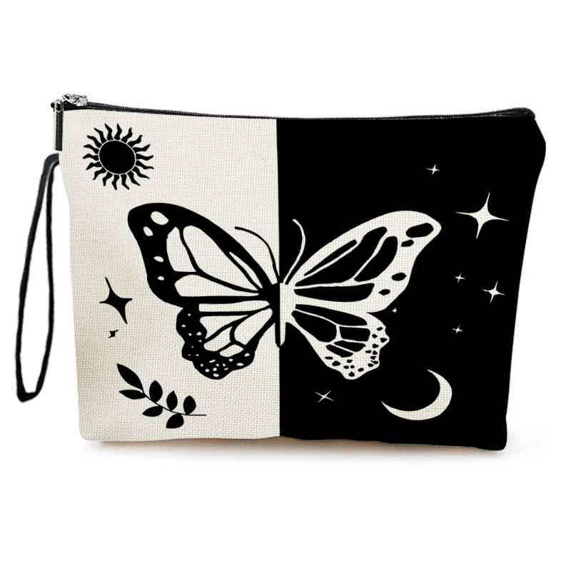 Козметична чанта с животински принт, лека и дишаща, разширяема, с полиестерна подплата за ежедневна употреба