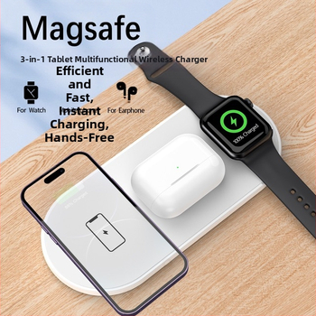 3-σε-1 μαγνητικός γρήγορος φορτιστής για Apple iPhone, AirPods και Apple Watch — PD φόρτιση, μέγιστη ισχύς 15W, 9V/2A, 12V/2A