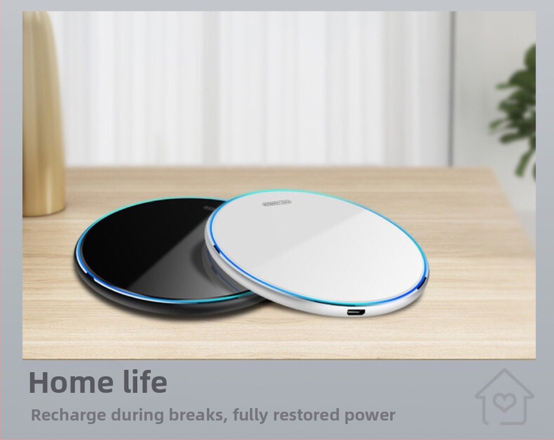 Безжично Qi зарядно, огледално покритие, универсален модел, 10W, авиационен алуминий