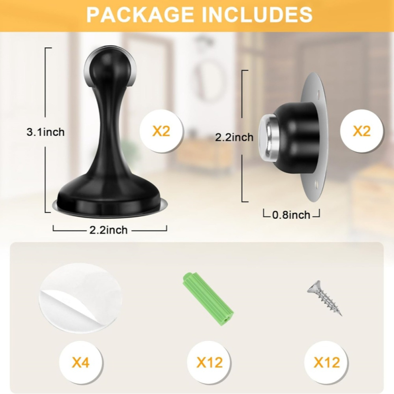 Περιοριστής πόρτας, μοντέλο 138, ανοξείδωτο ατσάλι, φινίρισμα βουρτσισμένο, τοποθέτηση σε τοίχο