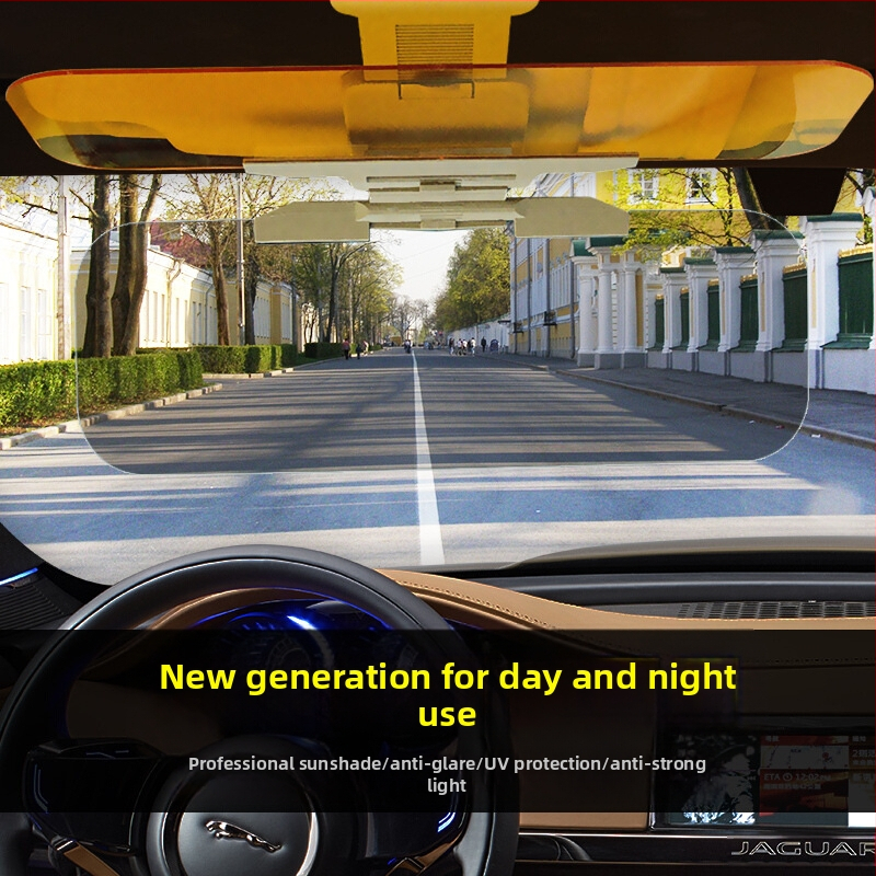 Automobilio skydelio poliarizuotos akiniai, diena-naktis dviejų naudojimų, įmontuotas montavimas, PVC medžiaga, universalus suderinamumas