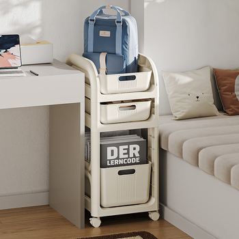 Πολυλειτουργικό ράφι αποθήκευσης – 3 επίπεδα, σταθερό στο πάτωμα, φορητό, από πλαστικό