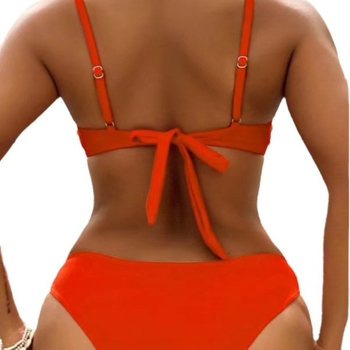 Γυναικείο μπικίνι δύο τεμαχίων, με μεταλλική υποστήριξη και μαξιλαράκια στήθους, νάιλον ύφασμα, επένδυση από νάιλον με σπάντεξ, κάτω μέρος σε στυλ briefs, για ενήλικες