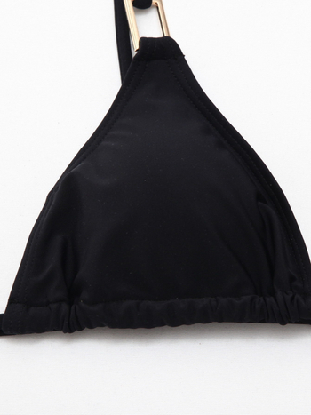 Moterų dviejų dalių bikini su trikampiu viršutiniu ir raišteliais, nailonas 80/20, poliesterio įdaila