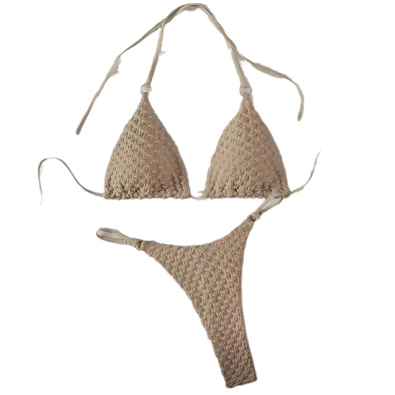 Moteriški dviejų dalių vieno peties bikini, siauras siluetas, poliesteris, su krūtinės pagalvėlėmis