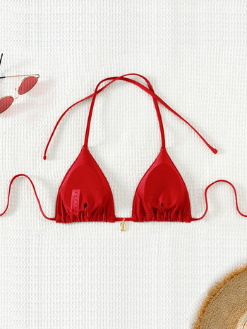 Dviviečio bikini su kaklo surišimu, krūties užpildas, nailono audinys, tinkamas plaukimo