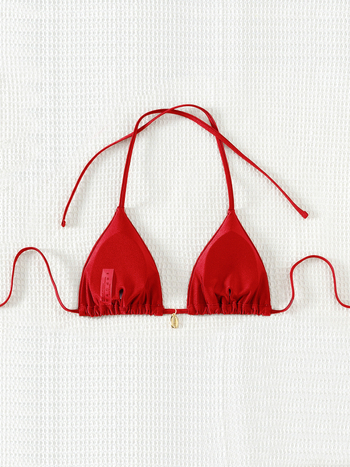 Dviviečio bikini su kaklo surišimu, krūties užpildas, nailono audinys, tinkamas plaukimo