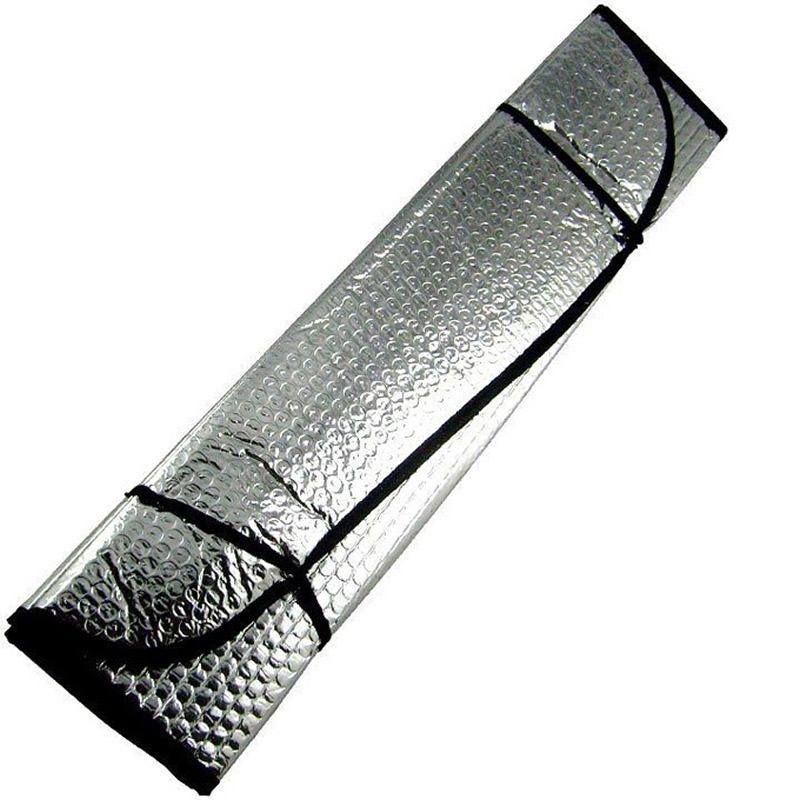 Автомобилен слънцезащитен сенник, алуминиево фолио, двустранен, 120–130 г, монтаж с вакуумна чашка, за предното стъкло