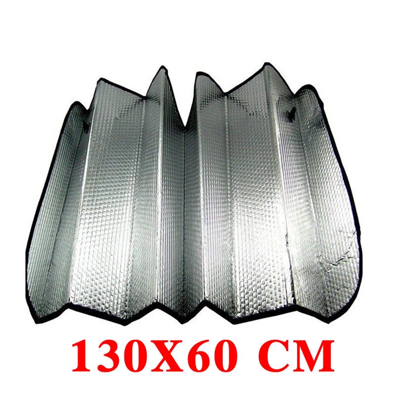 Автомобилен слънцезащитен сенник, алуминиево фолио, двустранен, 120–130 г, монтаж с вакуумна чашка, за предното стъкло