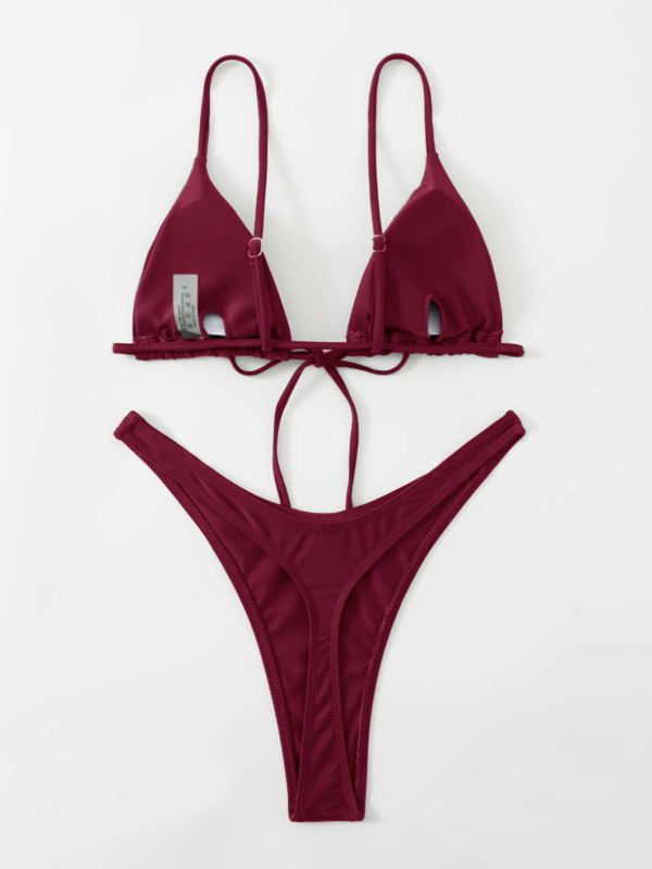 Trijų kampų viršutinis bikini komplektas, be nugaros, greitai džiūnantis, aukšta elastingumas, krūties pagalvėlė, 80/20 nailonas-poliesteris