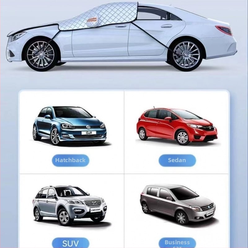 Chiweng полупокривало за предното стъкло на автомобила, алуминиев филм, зимна защита срещу замръзване