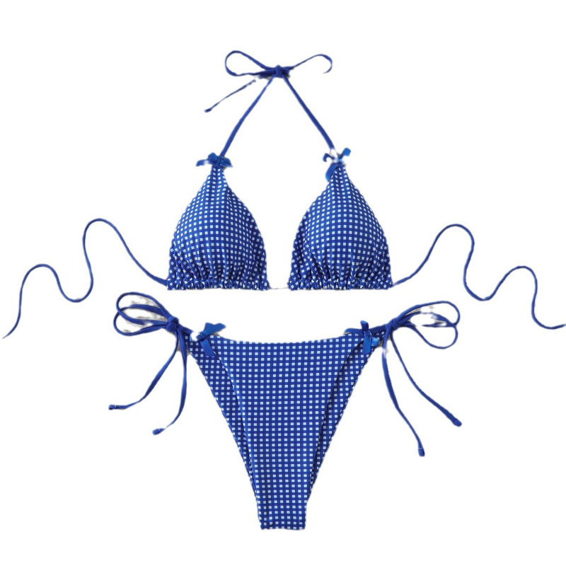 Kétrészes bikini mély V-dekoltázs, hátsó rész nyitott, párnázott felső, poliészter, virágmintás