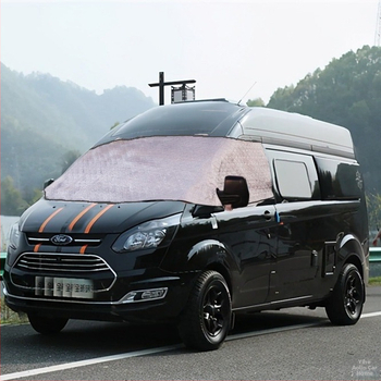 Αντιηλιακό κάλυμμα παρμπρίζ για Ford Transit B-Class RV V36, αλουμινόφυλλο, δυνατότητα προσαρμογής, εκτύπωση λογοτύπου, βάρος περίπου 700 g