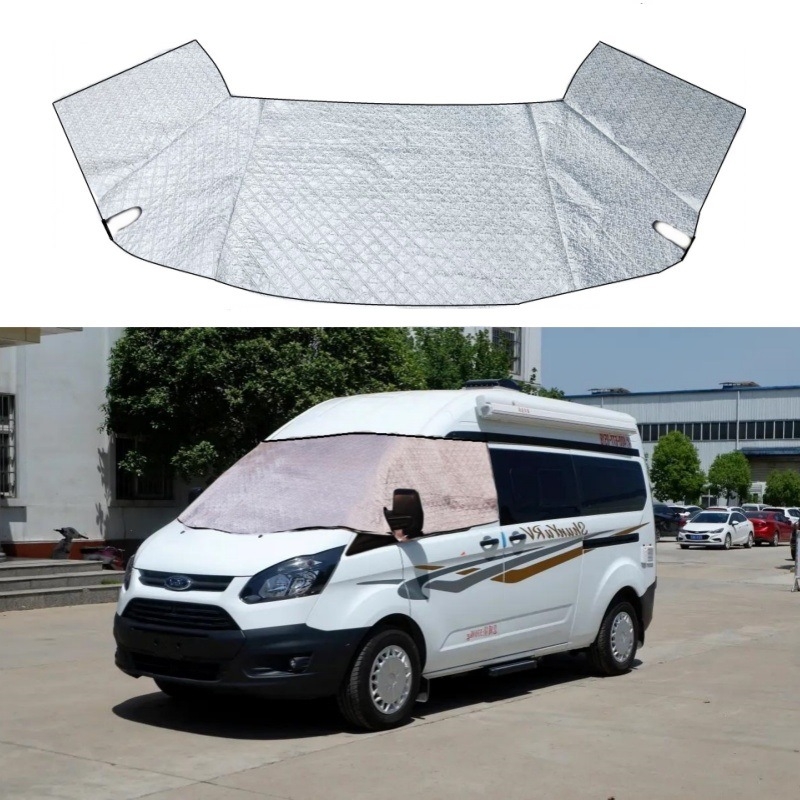 Apsauga priekinio stiklo nuo saulės Ford Transit B-Class RV V36, aliuminio folija, pritaikymas prieinamas, logotipų spausdinimas, svoris apie 700 g