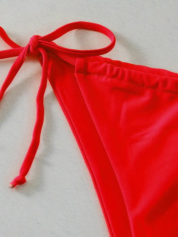 Ženski dvodijelni bikini set, otvorena leđa, s jastučićima u cupama, poliester s elastanom