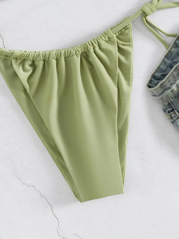Ženski dvodijelni bikini set, otvorena leđa, s jastučićima u cupama, poliester s elastanom