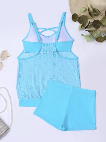Ženski tankini kupaći s podstavljenim gornjim dijelom, seksi otisak, materijal poliester/nylon (80% nylon), bez rukava, donji dio briefs