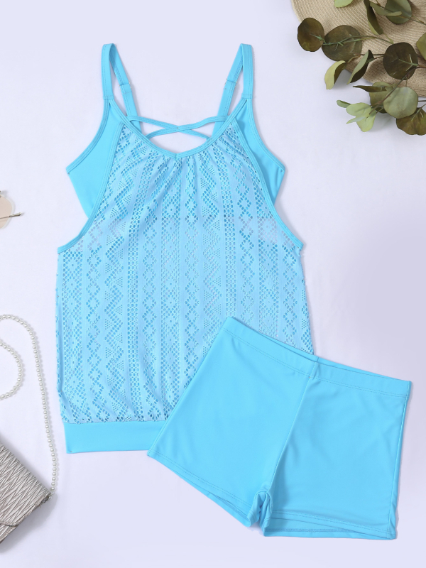 Ženski tankini kupaći s podstavljenim gornjim dijelom, seksi otisak, materijal poliester/nylon (80% nylon), bez rukava, donji dio briefs