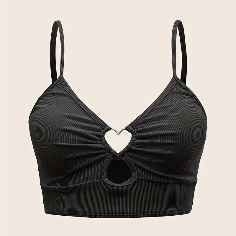 Női háromszög bikini, ujjatlan, hátsó része nyitott, egyszínű; melltartó párnázott, acélos tartó nélkül; poliészter anyag 81%, bélés 19%