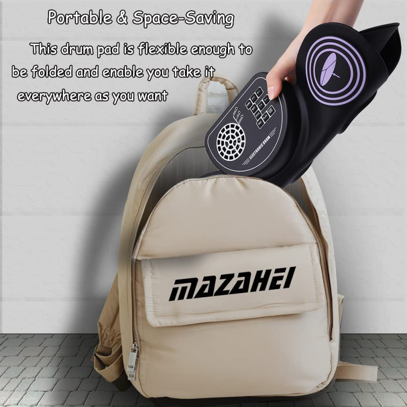 Aileqi KD17C elektromos dob pad, szilikon, hordozható, összecsukható asztali kivitel – otthoni gyakorlásra