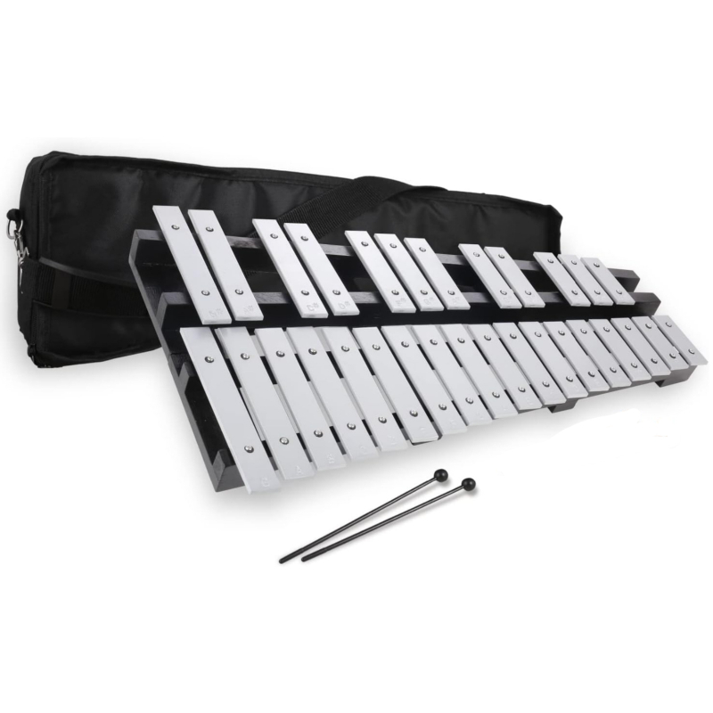 Преносимо алуминиево пиано с 30 клавиши, ударен инструмент Орф, сгъваемо с чанта, модел 324