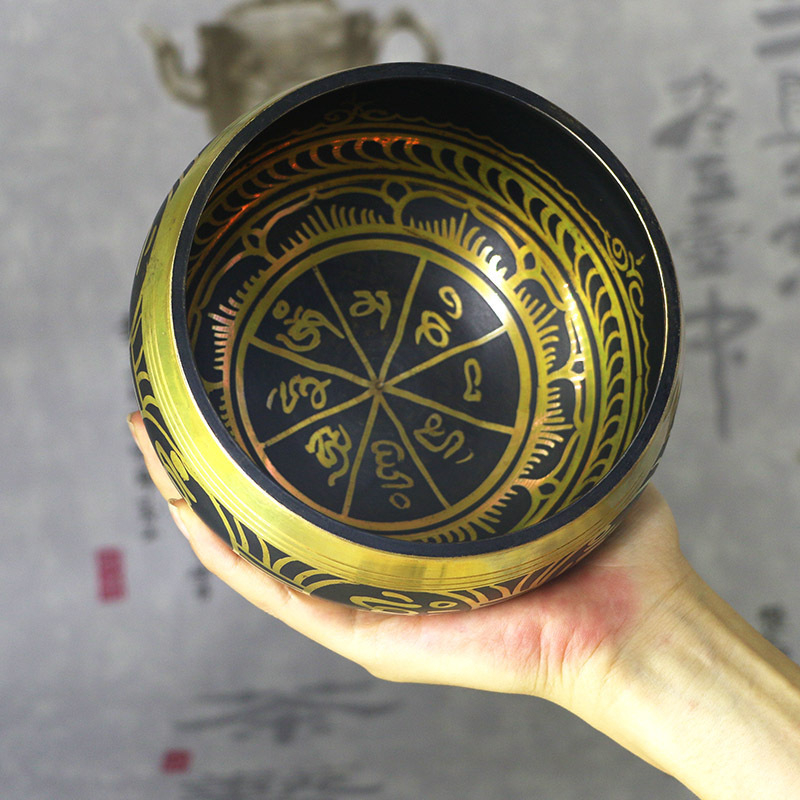 Μπολ ήχου για γιόγκα και διαλογισμό, χαλκός, χειροποίητο, με δυνατότητα προσαρμογής, περιλαμβάνει μαξιλάρι