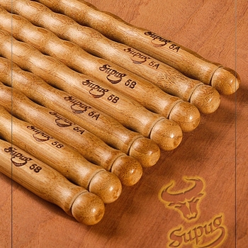 Supug μπαστούνια ντραμς από μπαμπού Nan Zhu — μορφής κολοκύθας, αντιολισθητικά, ζεύγος, συσκευασία σε χαρτόνι
