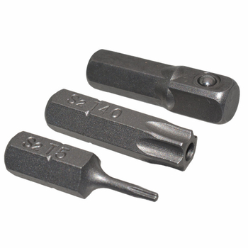 14-частен комплект от S2 сплавна стомана с куха Torx глава и шестостенни битове, с държач за съхранение