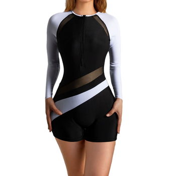 Γυναικείος ολόσωμος μαγιό, χωρίς μανίκια, μοτίβο σε χρωματικό συνδυασμό, ύφασμα πολυεστέρα 82% με επένδυση από σπάντεξ 18%, βάρος 300 g