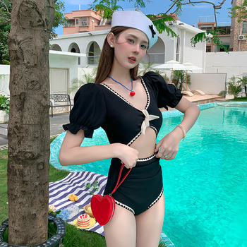 Γυναικείος ολόσωμος μαγιό με μακριά μανίκια, χωρίς πλάτη, υψηλή μέση, επενδύσεις στήθους χωρίς underwire, ύφασμα νάιλον-σπάντεξ