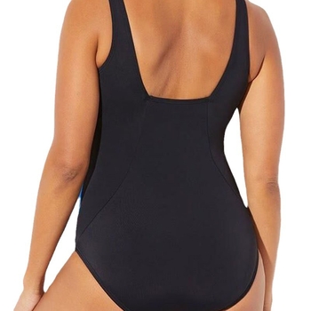 Γυναικείο ολόσωμο μαγιό με gradient εκτύπωση, χωρίς τιράντες, με επένδυση στήθους, πολυεστέρας