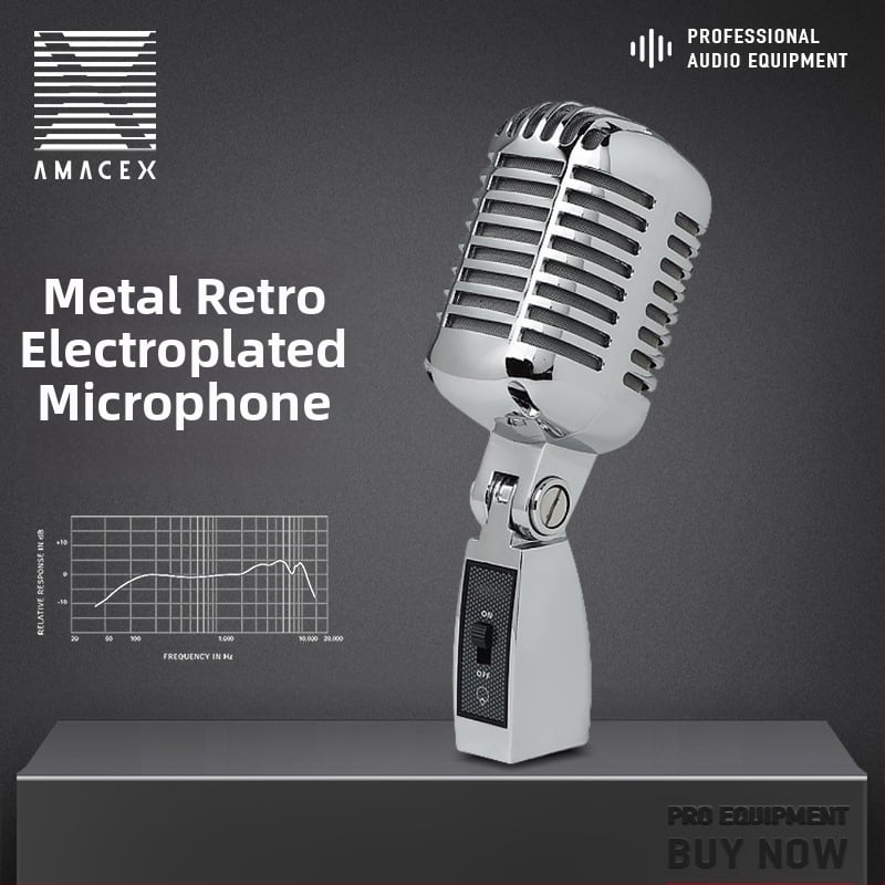 GM-55 δυναμικό μικρόφωνο XLR για σκηνή και ζωντανές εμφανίσεις, απόκριση συχνοτήτων 20 Hz–20 kHz, SNR ≥95 dB, έξοδος XLR, κατάλληλο για σκηνή, KTV και συνεντεύξεις