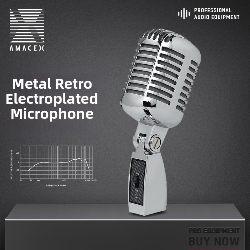 GM-55 δυναμικό μικρόφωνο XLR για σκηνή και ζωντανές εμφανίσεις, απόκριση συχνοτήτων 20 Hz–20 kHz, SNR ≥95 dB, έξοδος XLR, κατάλληλο για σκηνή, KTV και συνεντεύξεις